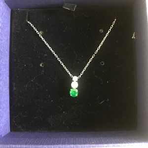 Swarovski Green birthstone pendant necklace.